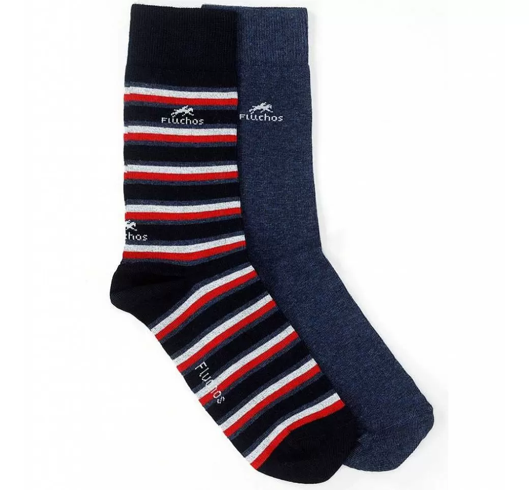 Fluchos Ca0009 Calcetines Largos Rayas Y Azul^Hombre Calcetines