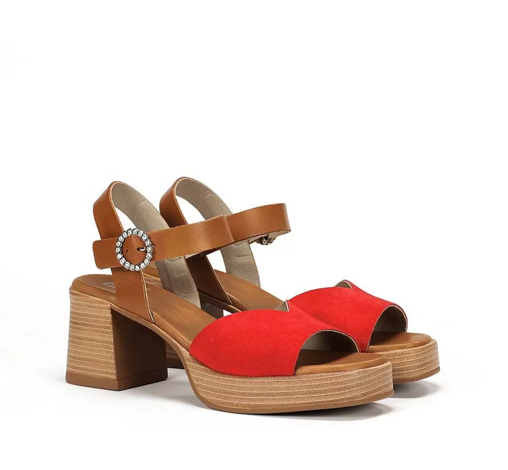Fluchos Diamond D9283 Sandalia Roja^Mujer Zapatos De Tacón